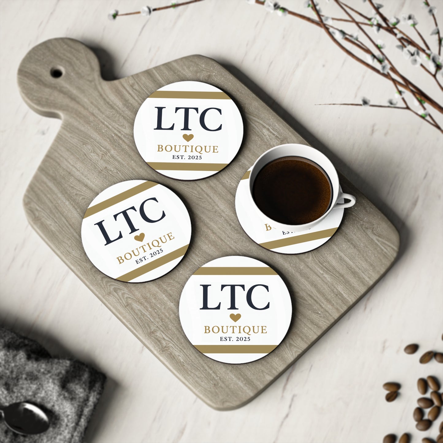 ☕ LTC Boutique Coasters – Est. 2025 Collection