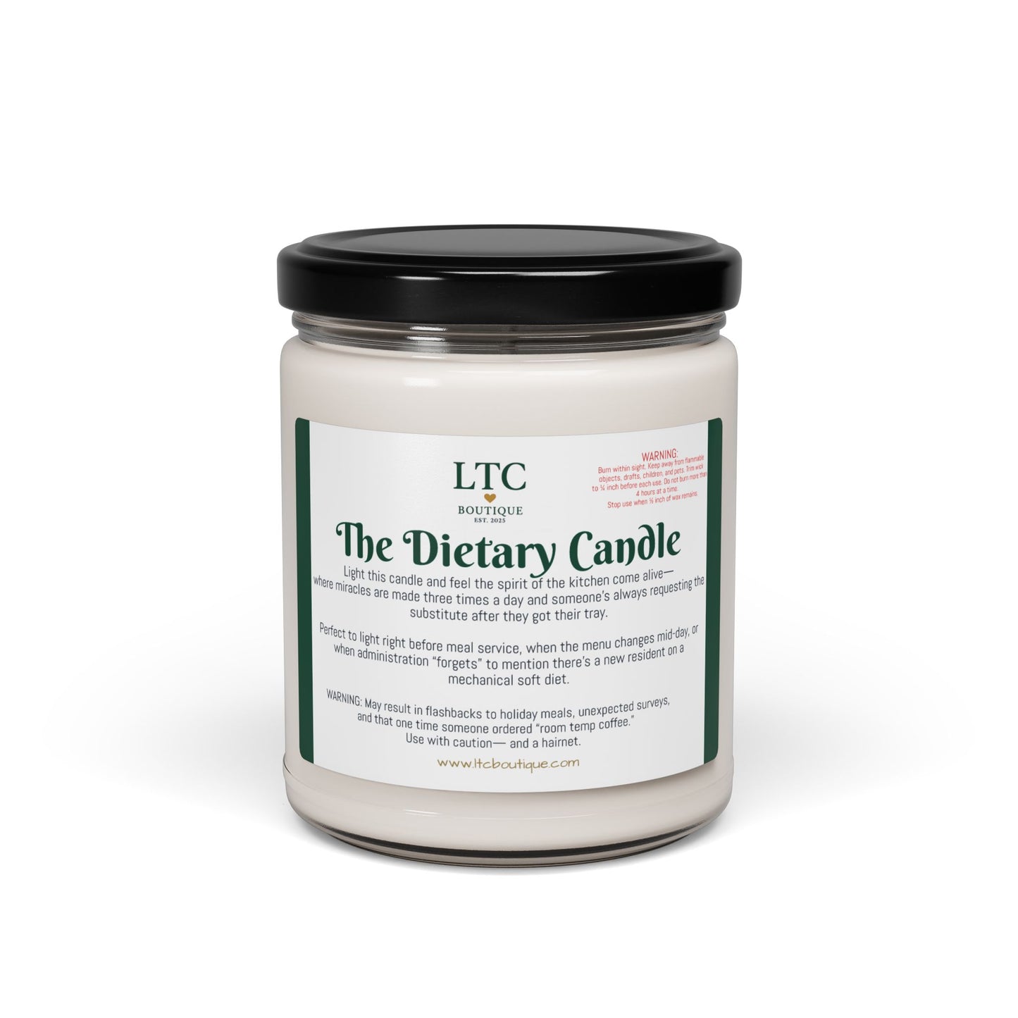 🕯️ The Dietary Candle – LTC Boutique Collection (9oz. Soy Candle)